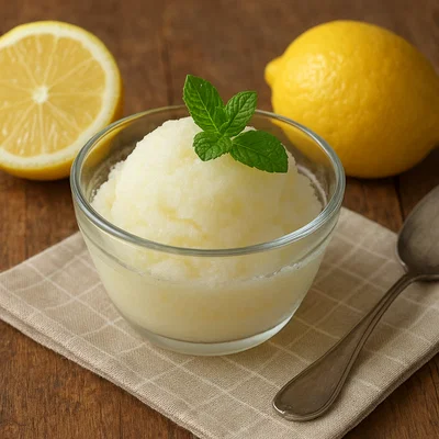 Erfrischendes Zitronensorbet