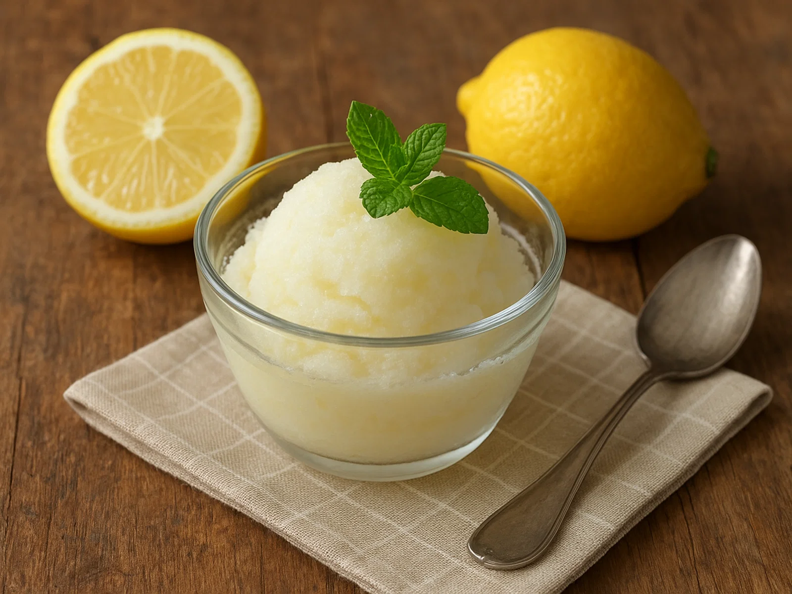 Erfrischendes Zitronensorbet