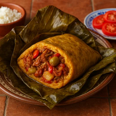 Nicaraguanische Nacatamales in Bananenblättern