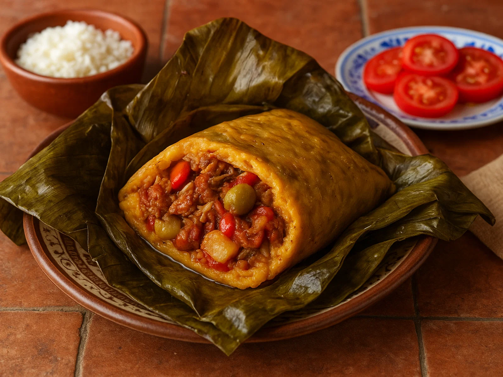 Nicaraguanische Nacatamales in Bananenblättern