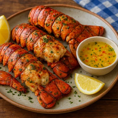 Gegrillte Bahamian Rock Lobster mit Knoblauch-Limetten-Butter