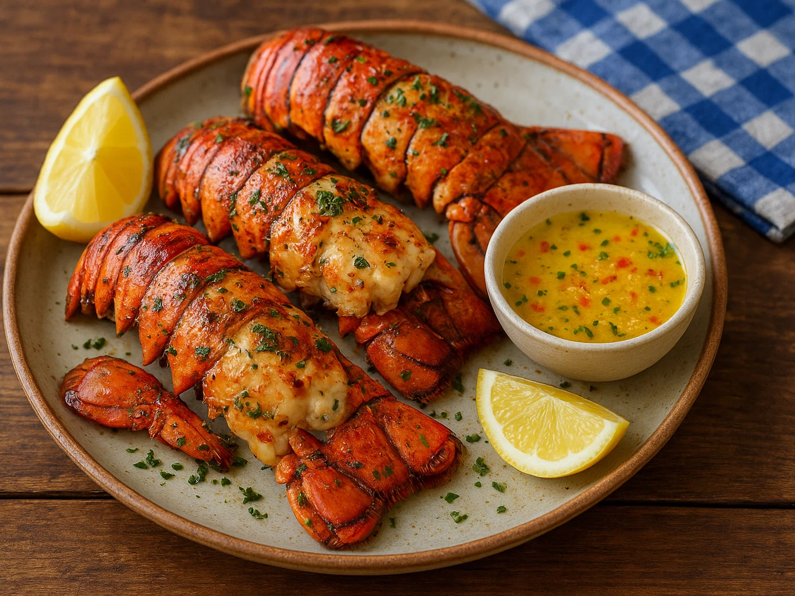 Gegrillte Bahamian Rock Lobster mit Knoblauch-Limetten-Butter