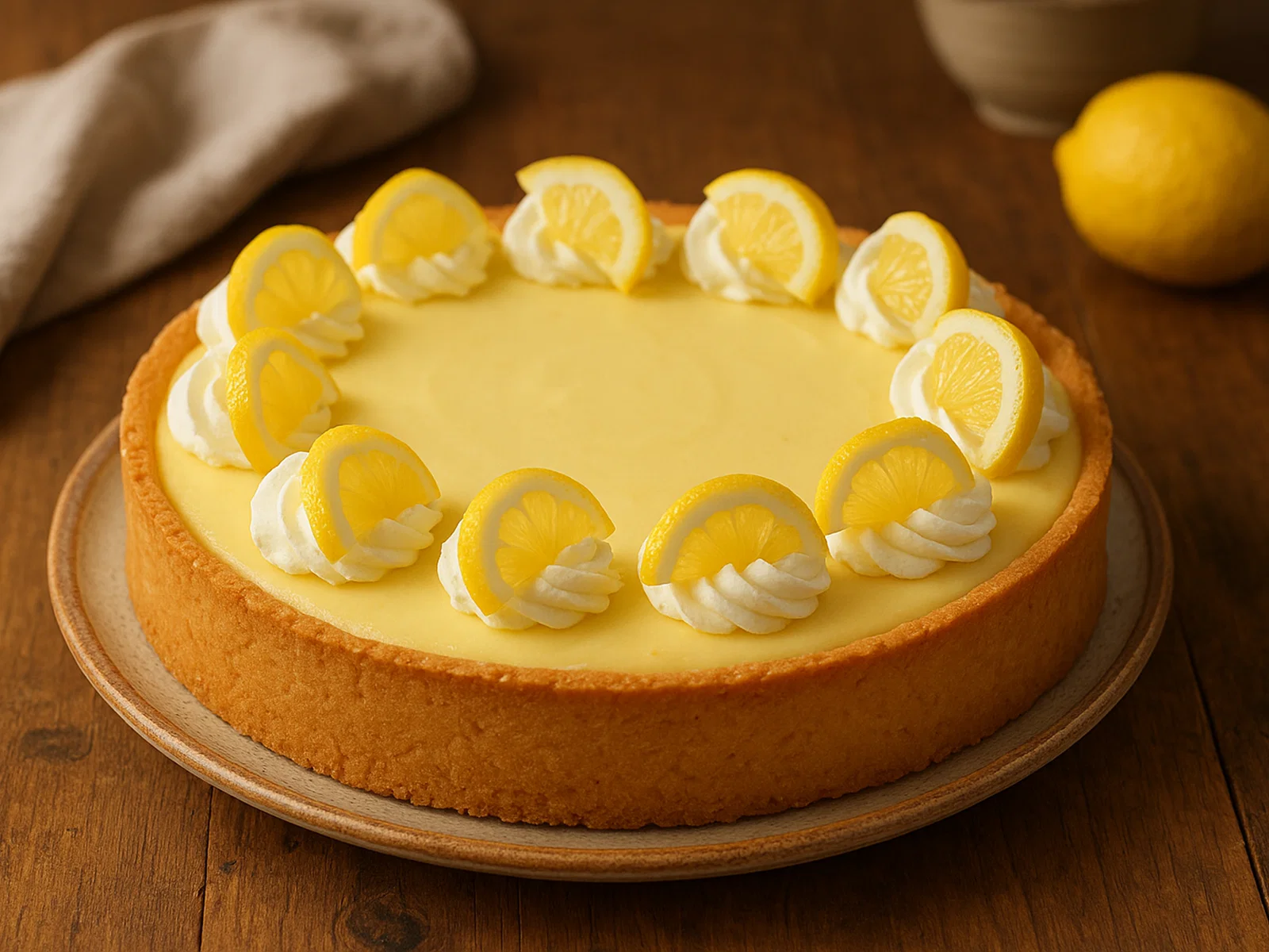 Klassische Zitronentorte mit Mürbeteig und Zitronencreme