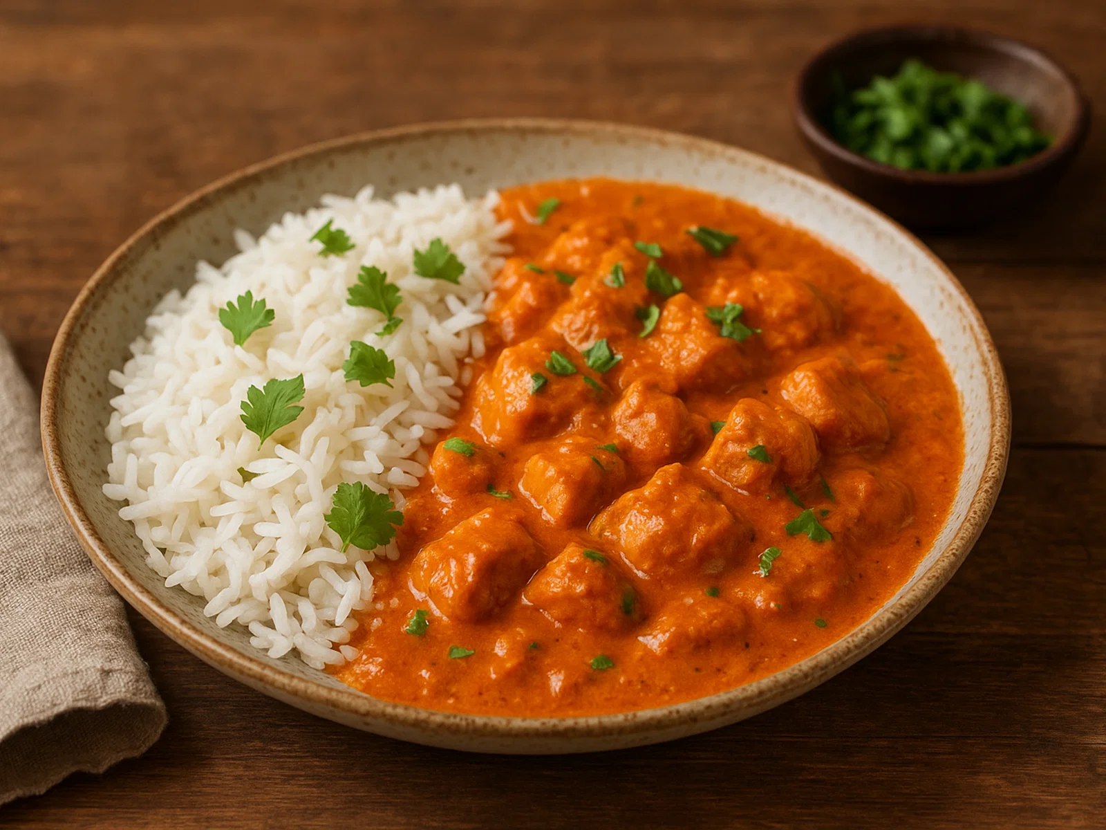 Cremiges Butter Chicken mit Basmatireis