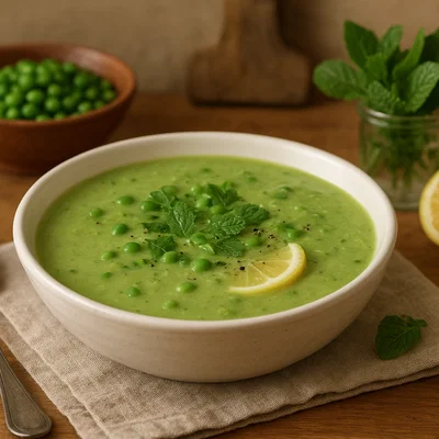 Frühlingserbsensuppe mit Minze