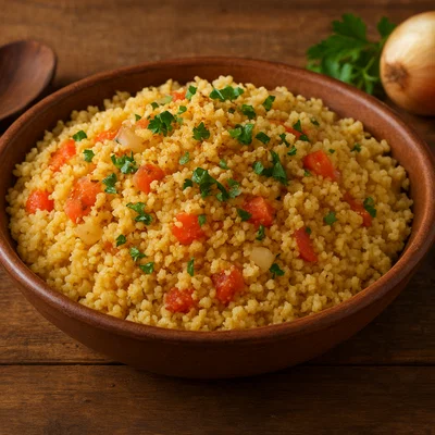 Chere – gedämpfter Hirse-Couscous aus Westafrika