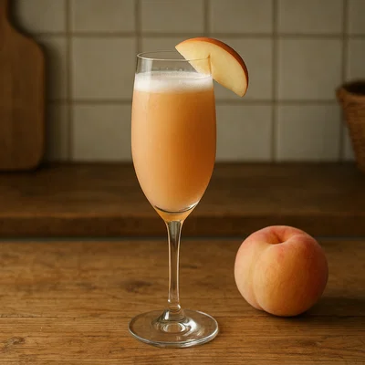 Klassischer Bellini mit weißem Pfirsich