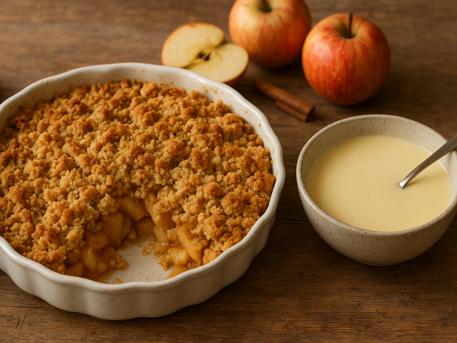 Apfel-Zimt-Crumble mit Vanille