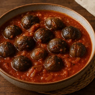 Impwa – Afrikanische Auberginen in würziger Tomatensauce