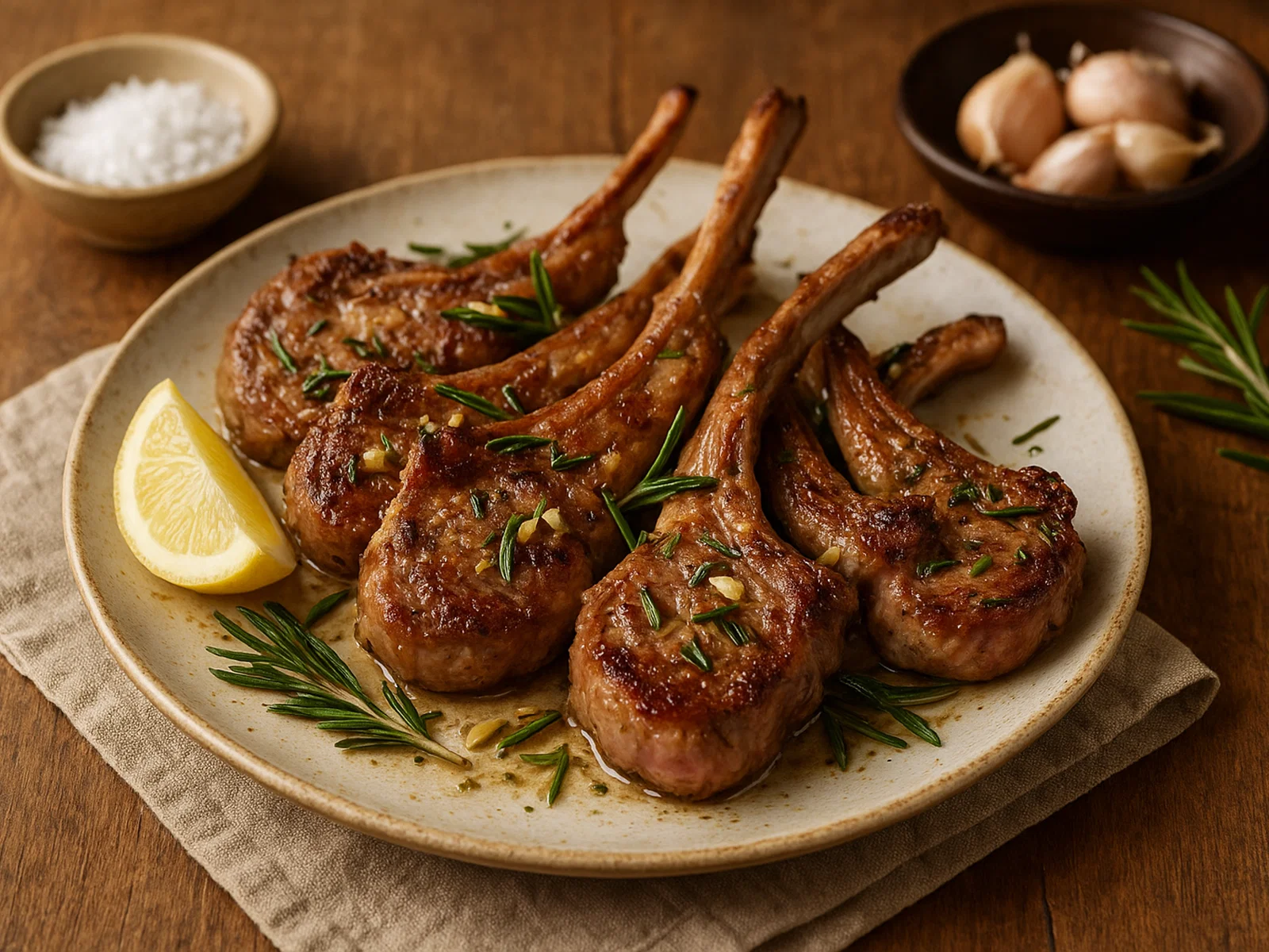Lammkoteletts mit Rosmarin und Knoblauch