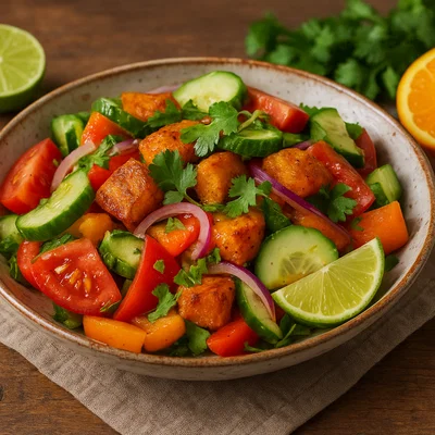 Safú-Salat mit Zitrus-Dressing