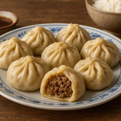 Mongolische Bansh (gedämpfte Teigtaschen)