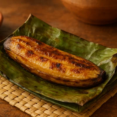 Roa Banana – Gegrillte Bananen im Bananenblatt