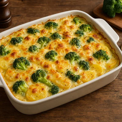 Kartoffel-Brokkoli-Auflauf mit cremiger Käsesauce