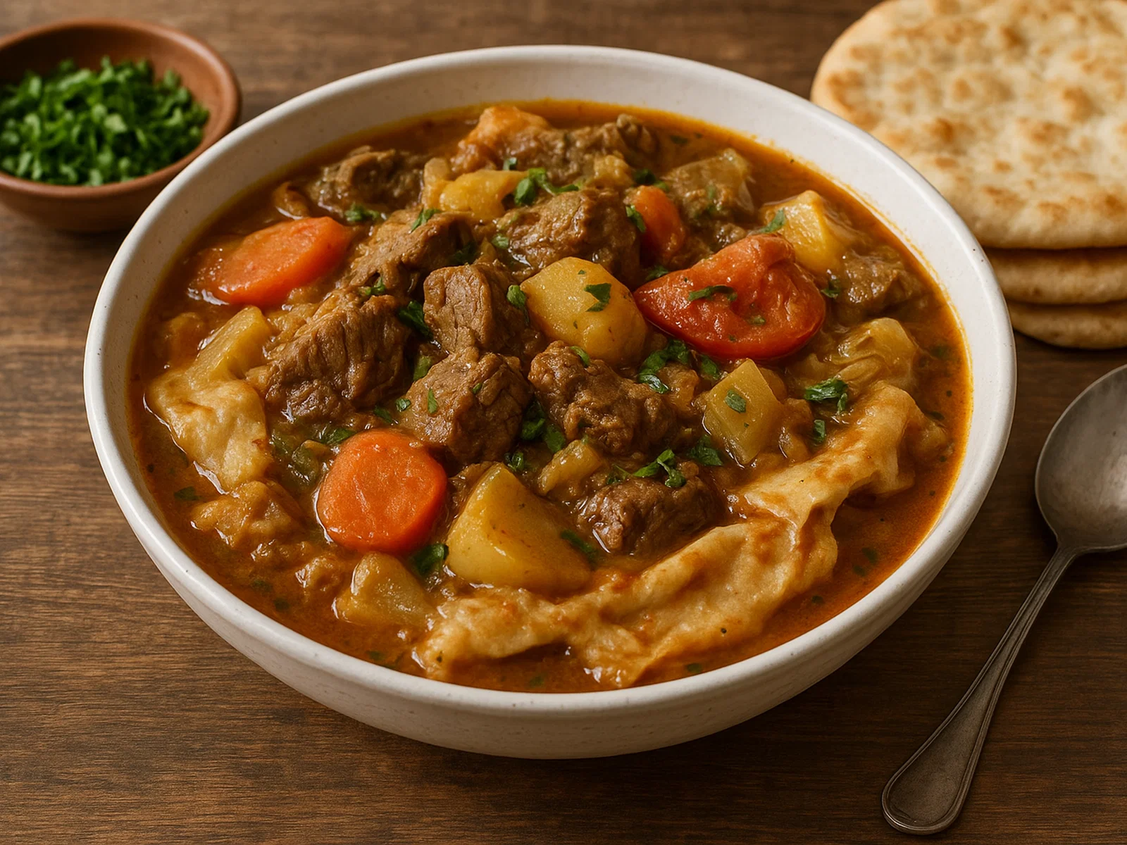 Thareed – Arabischer Eintopf mit Fleisch, Gemüse und Brot