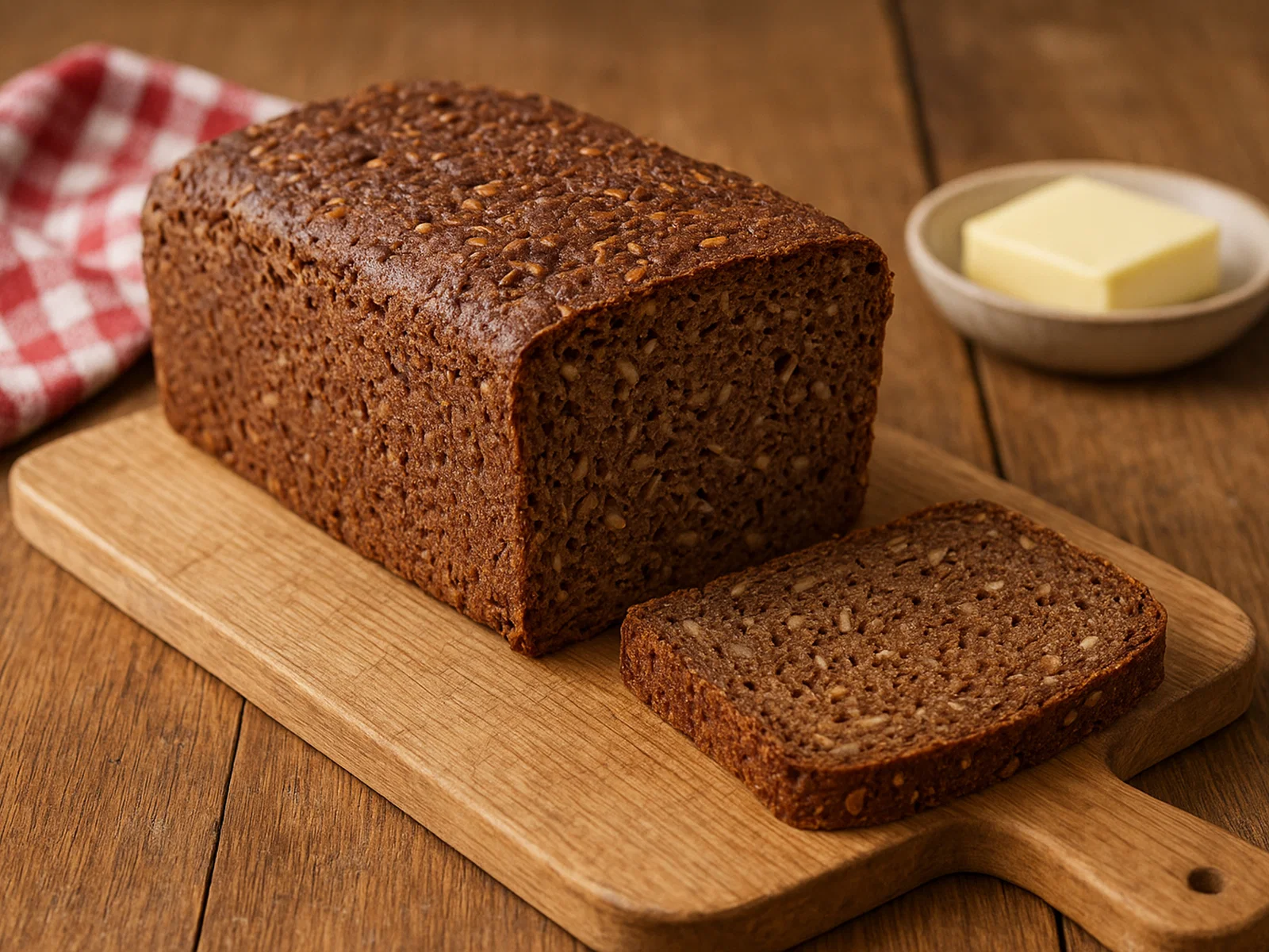 Dänisches Rugbrød (dichtes Roggenvollkornbrot)