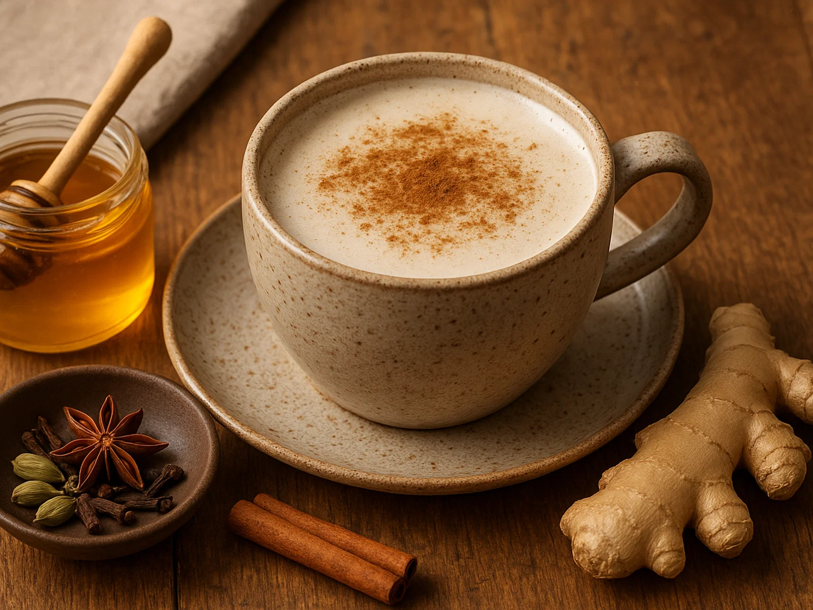 Gewürzter Chai-Latte mit Honig