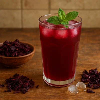 Erfrischender Bissap-Saft (Hibiskus-Getränk)