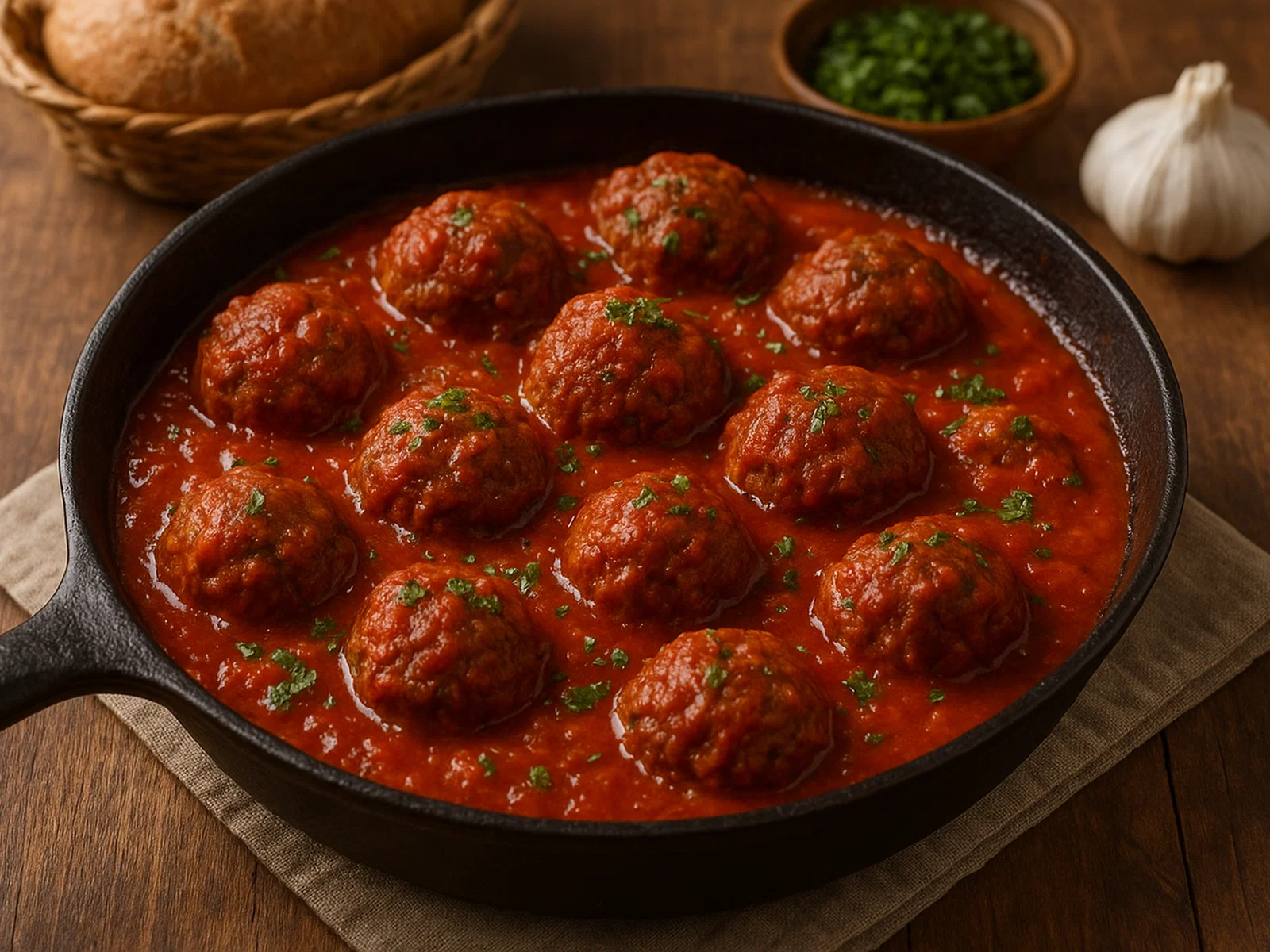 Rindfleischbällchen in aromatischer Tomatensauce