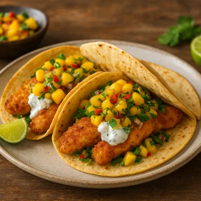 Fisch-Tacos mit frischer Mango-Salsa