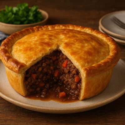 Australischer Meat Pie mit würziger Rinderfüllung
