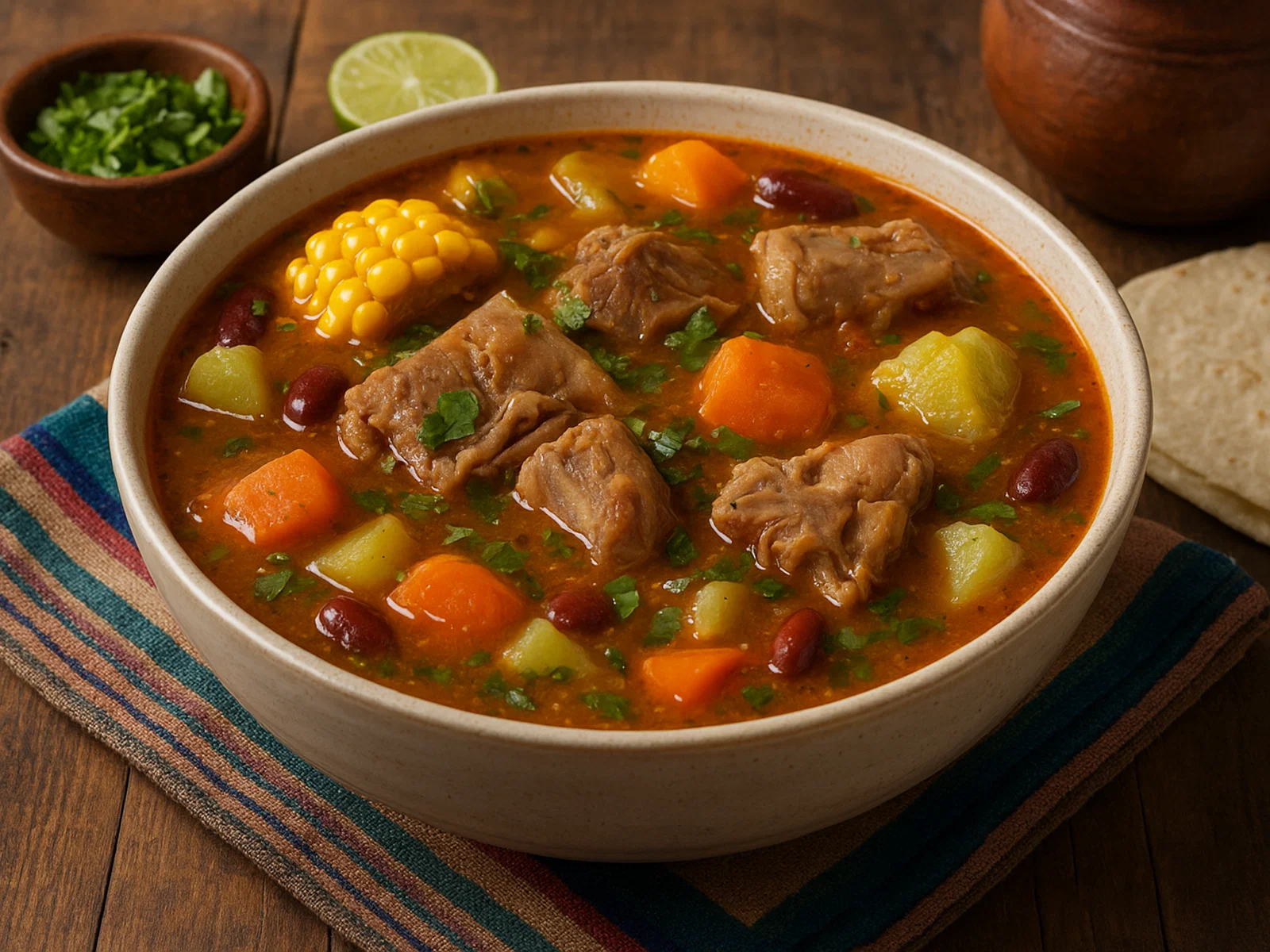 Sopa de Patas (Salvadorianische Rinderfußsuppe)