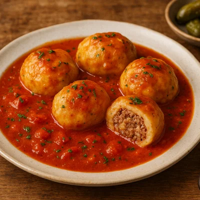 Nalot – Gefüllte Teigbällchen in würziger Sauce