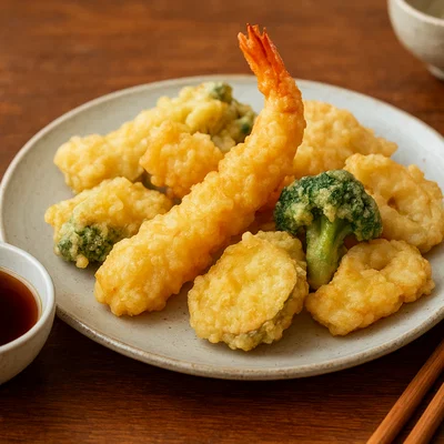 Klassisches japanisches Tempura mit Dip-Sauce