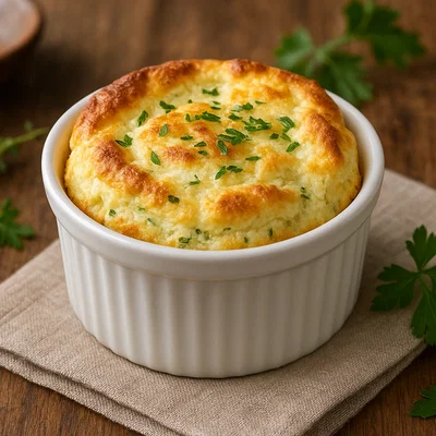 Ziegenkäse-Soufflé mit frischen Kräutern