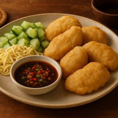 Pempek Palembang mit würziger Cuko-Sauce