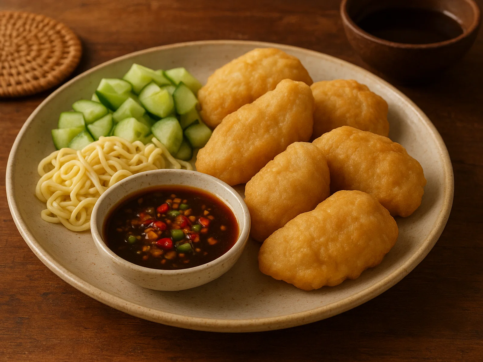 Pempek Palembang mit würziger Cuko-Sauce