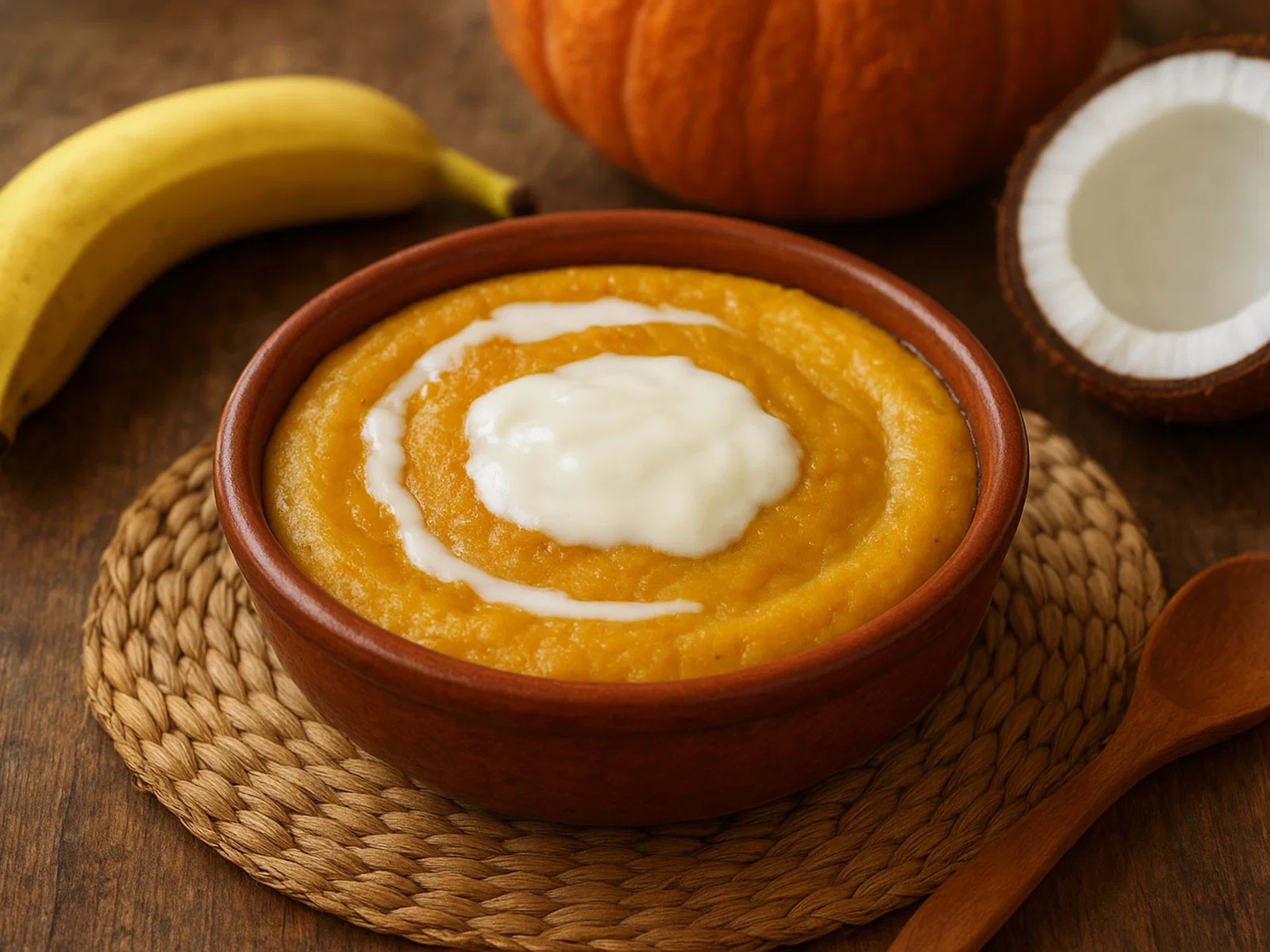 Po’e – Polynesischer Bananen-Kürbis-Pudding mit Kokosmilch