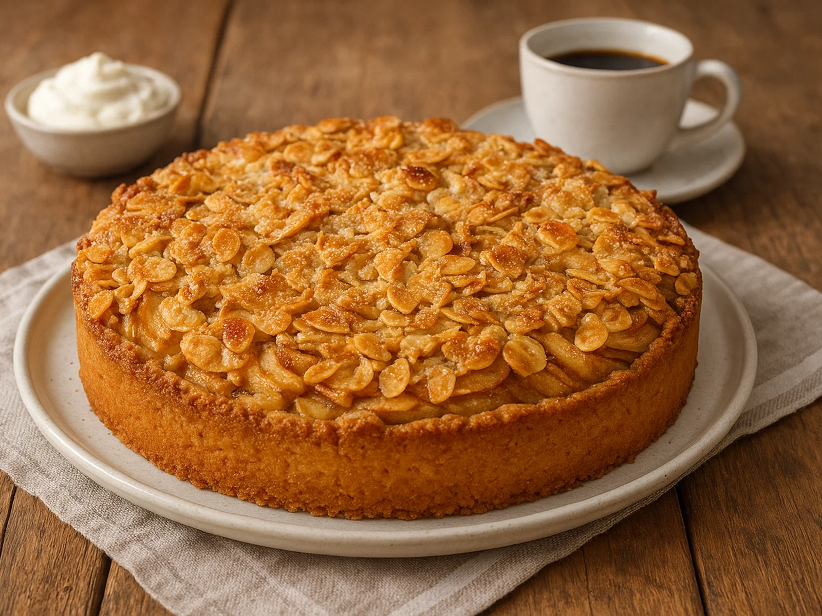 Apfelkuchen mit knuspriger Mandelkruste