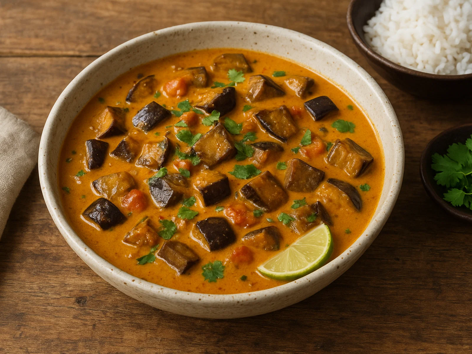 Auberginen-Curry mit Kokosmilch