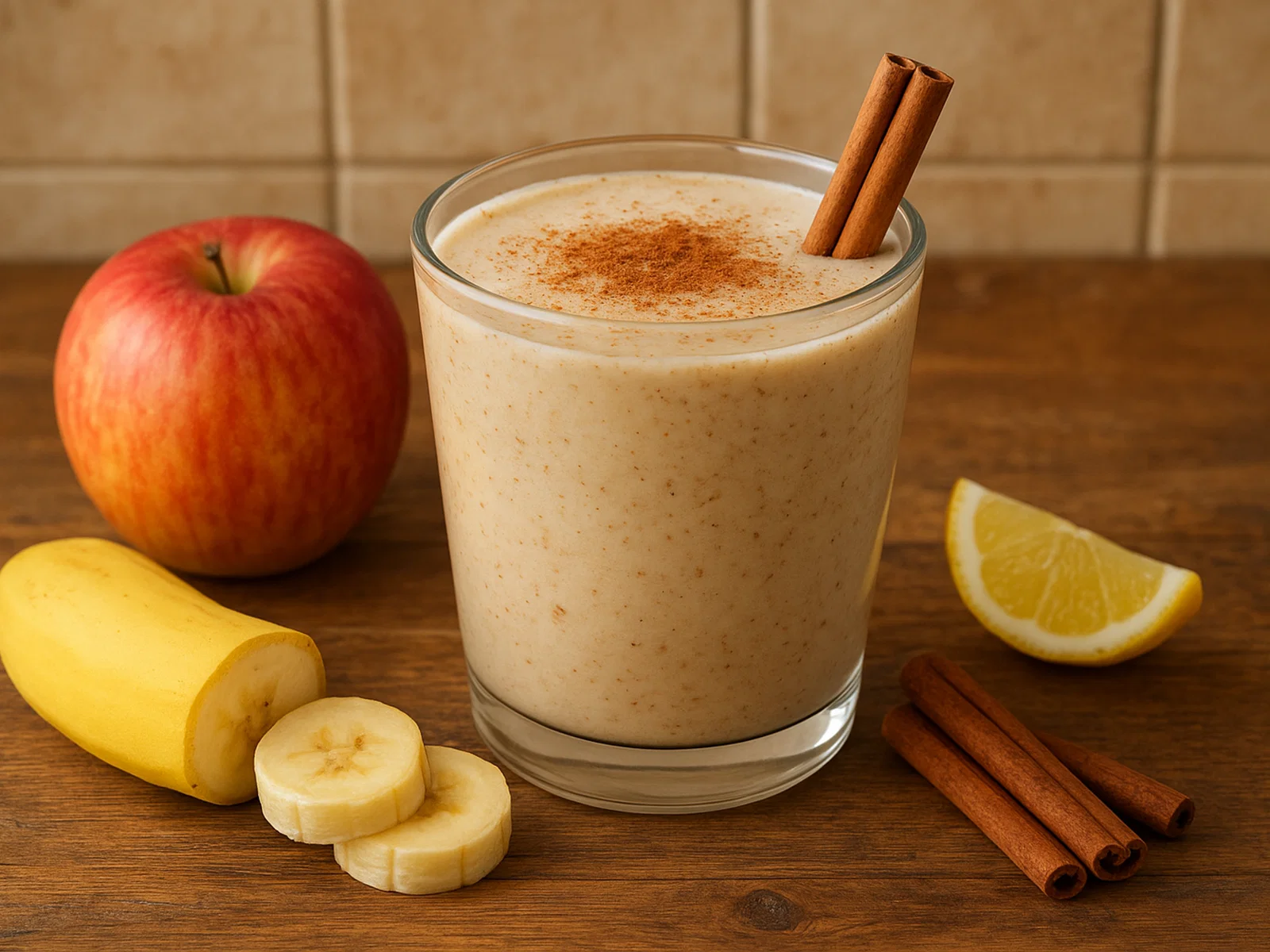 Apfel-Bananen-Smoothie mit Zimt