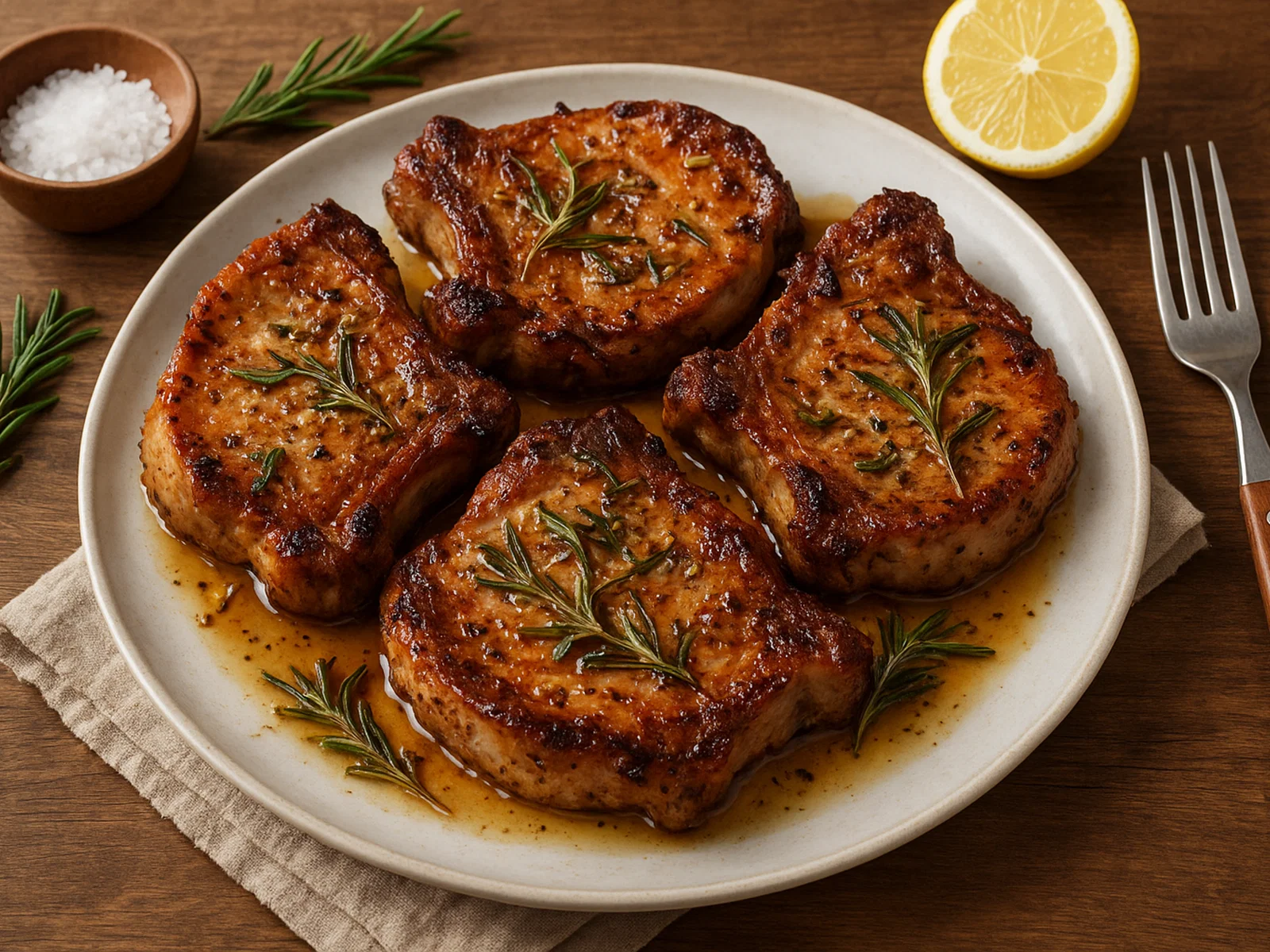 Rosmarin-Honig-Schweinekoteletts
