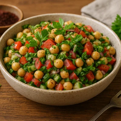 Orientalischer Kichererbsen-Salat mit Zitrone und Kräutern