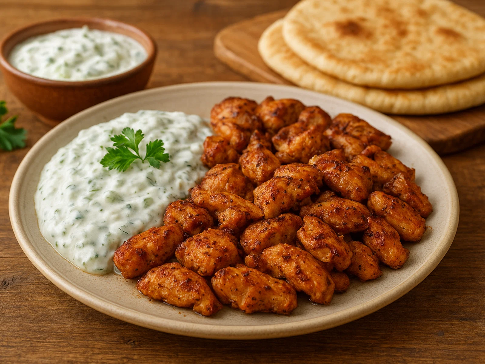 Hähnchen-Gyros mit Tzatziki