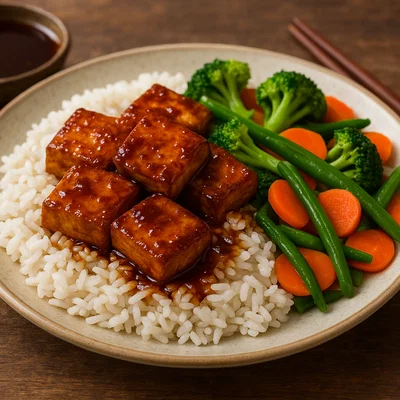Gebratener Tofu mit Teriyaki-Sauce