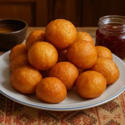 Kasachische Baursaki (frittierte Hefebällchen)