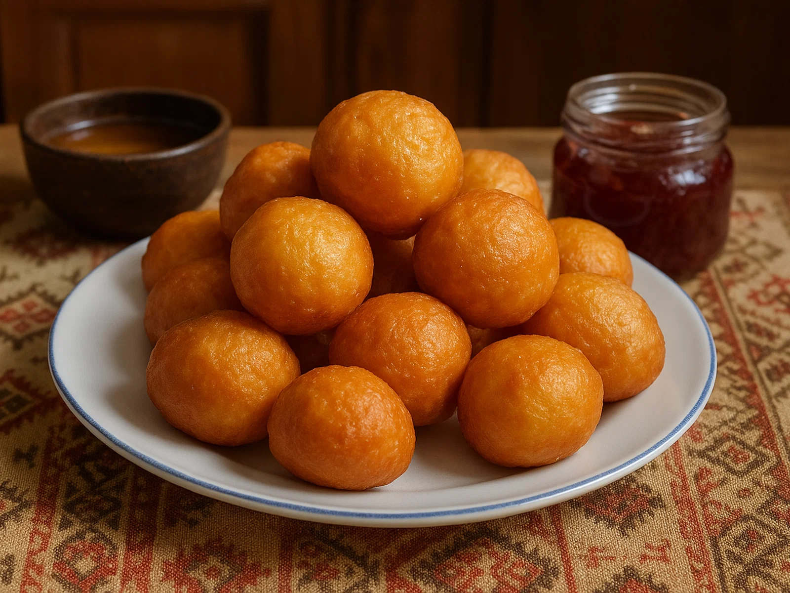 Kasachische Baursaki (frittierte Hefebällchen)