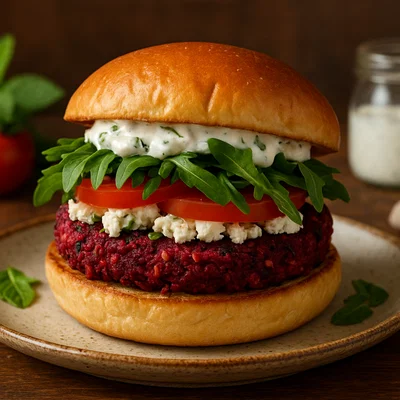 Mediterraner Feta-Rote-Bete-Burger