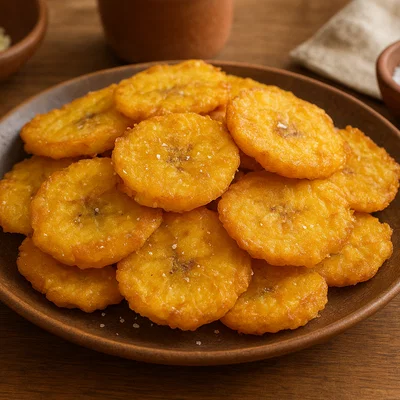Knusprige Tostones (doppelt frittierte Kochbananen)