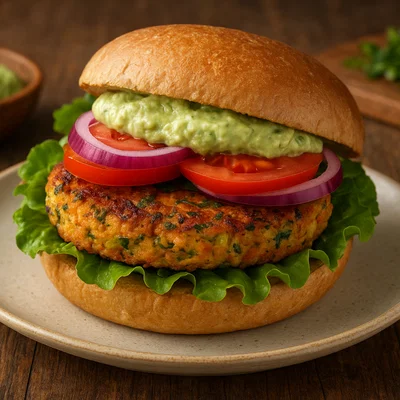 Gemüse-Burger mit Avocado-Creme
