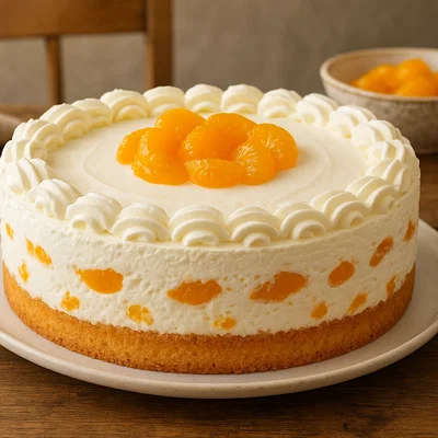 Klassische Käse-Sahne-Torte mit Mandarinen
