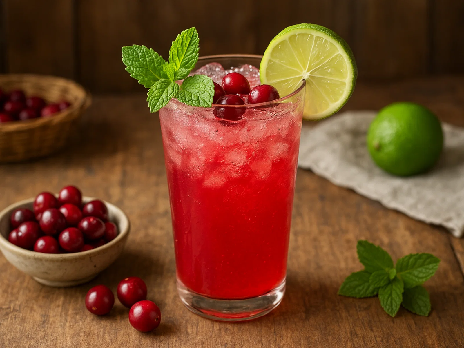 Cranberry-Minze-Fizz