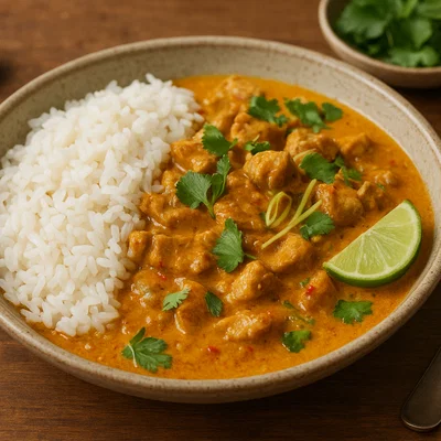 Pikantes Schweinefleisch-Curry mit Kokosmilch