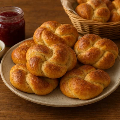 Hausgemachtes Ostergebäck mit Zimt und Muskat