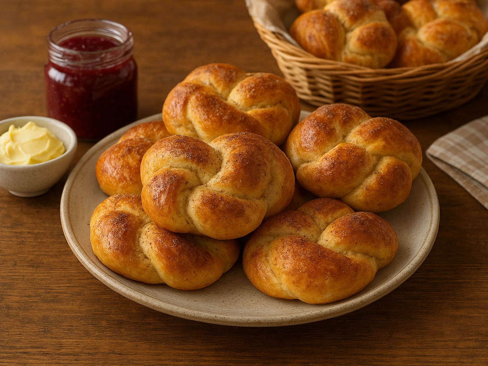 Hausgemachtes Ostergebäck mit Zimt und Muskat