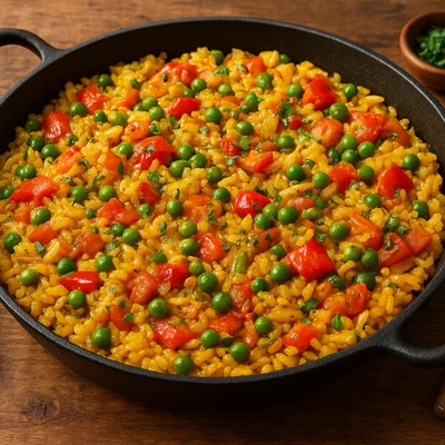 Vegetarische Paella mit Gemüse und Safran